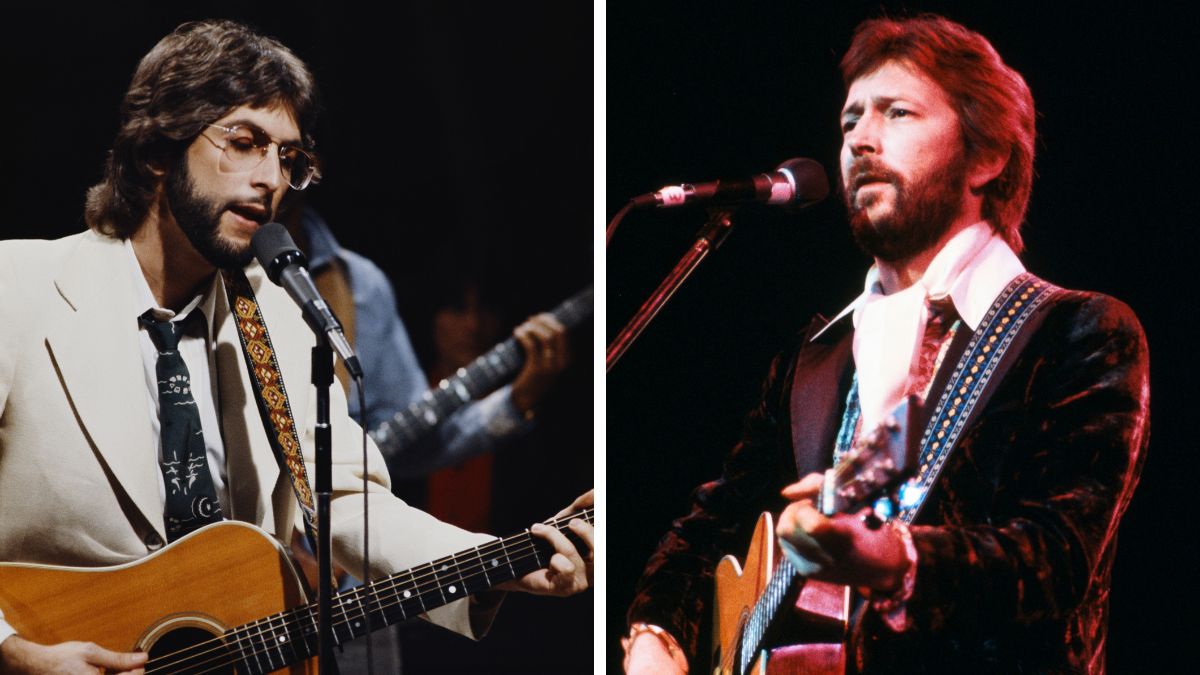 Left&ndash;Stephen Bishop performs on stage, New York, USA, 1978; Right&ndash;Eric Clapton performs live at Hammersmith Odeon in Hammersmith, London, England, 27th April 1977