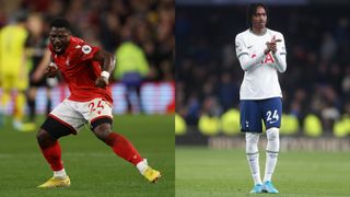 Serge Aurier and Djed Spence for Nottingham Forest vs Tottenham Hotspur