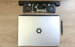 Framework Laptop 16 review unit on desk
