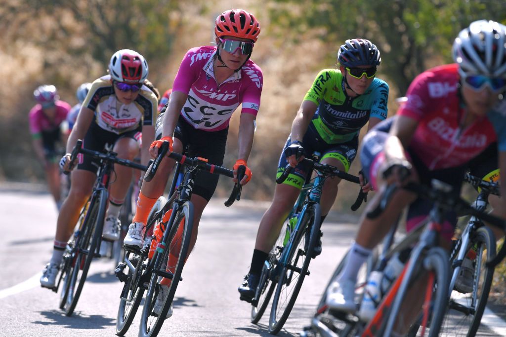 MOTTAMONTECORVINO ITALY SEPTEMBER 19 Marianne Vos of The Netherlands and Team CCC Liv Purple Points Jersey during the 31st Giro dItalia Internazionale Femminile 2020 Stage 9 a 1099km stage from Motta Montecorvino to Motta Montecorvino 645m GiroRosaIccrea GiroRosa on September 19 2020 in Motta Montecorvino Italy Photo by Luc ClaessenGetty Images