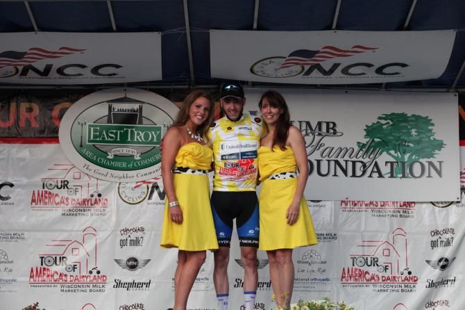 Jake Keough in the leader's jersey