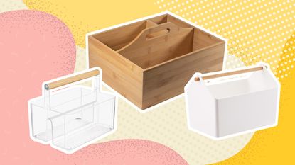 Best cleaning caddies: bamboo caddy, translucent caddy and white caddy
