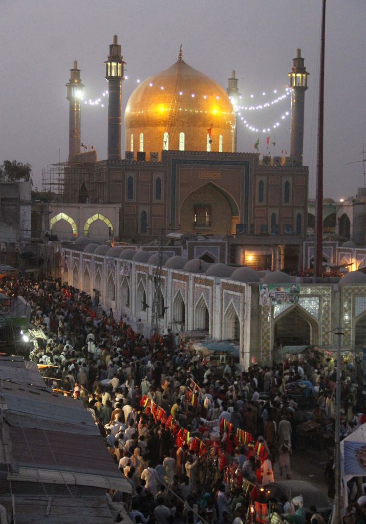 This Sufi shrine of Lal Shahbaz Qalandar in Pakistan was bombed, killing 45.