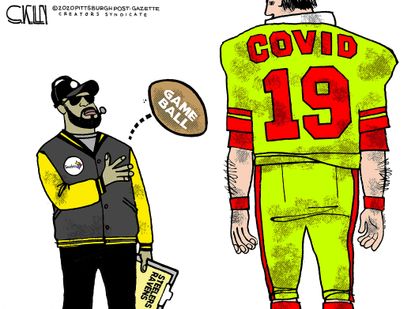 Editorial Cartoon U.S. COVID Steelers Ravens NFL