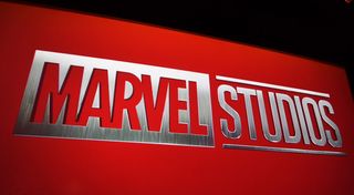 Marvel Studios logo on movie screen