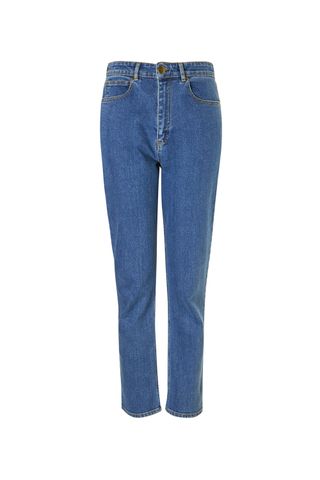 blue high waist jeans, best sustainable jeans