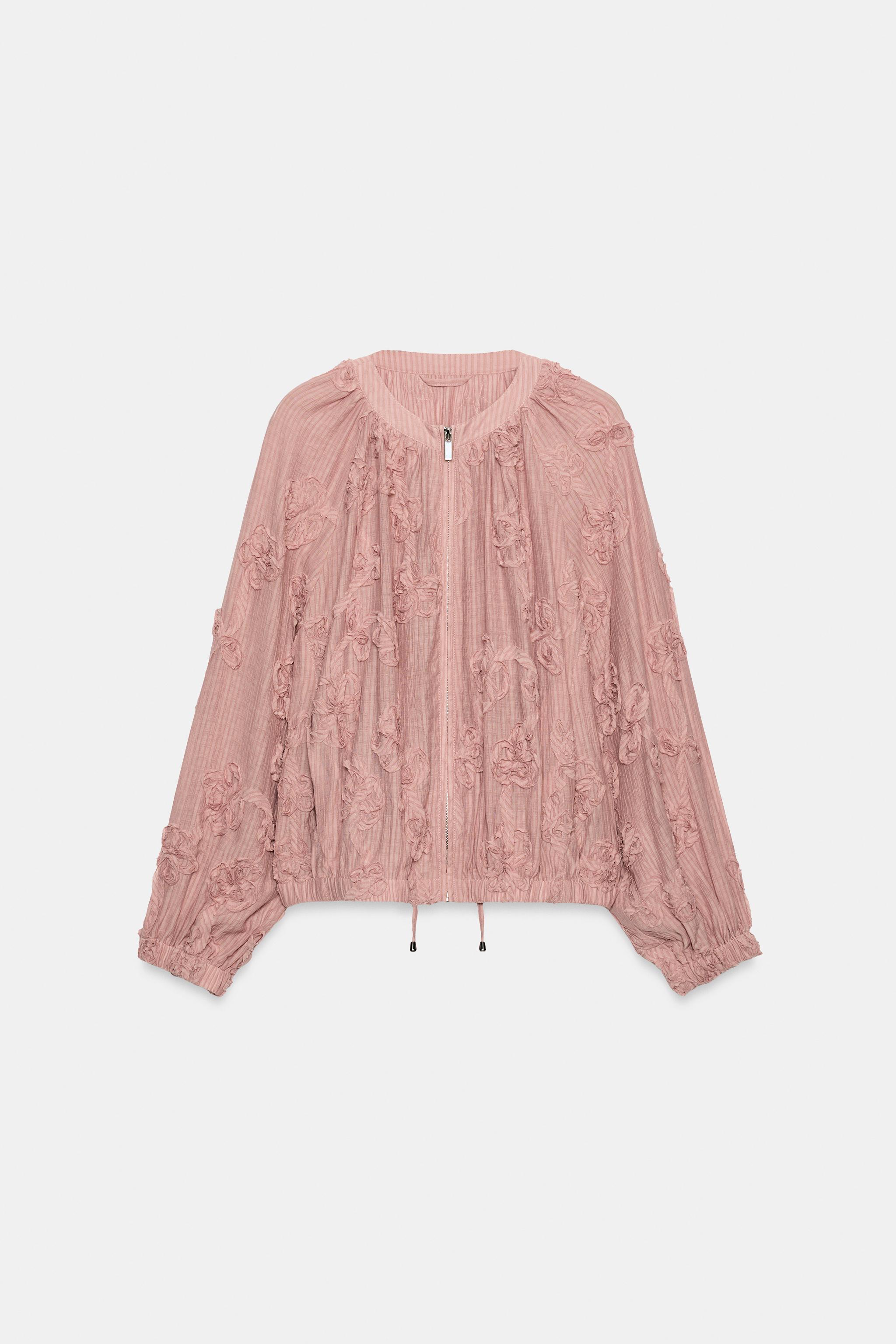 Oversized Textured Floral Jacket