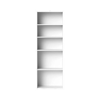 5 shelf white bookcase