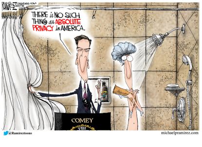 Political Cartoon U.S. Comey Wikileaks privacy FBI