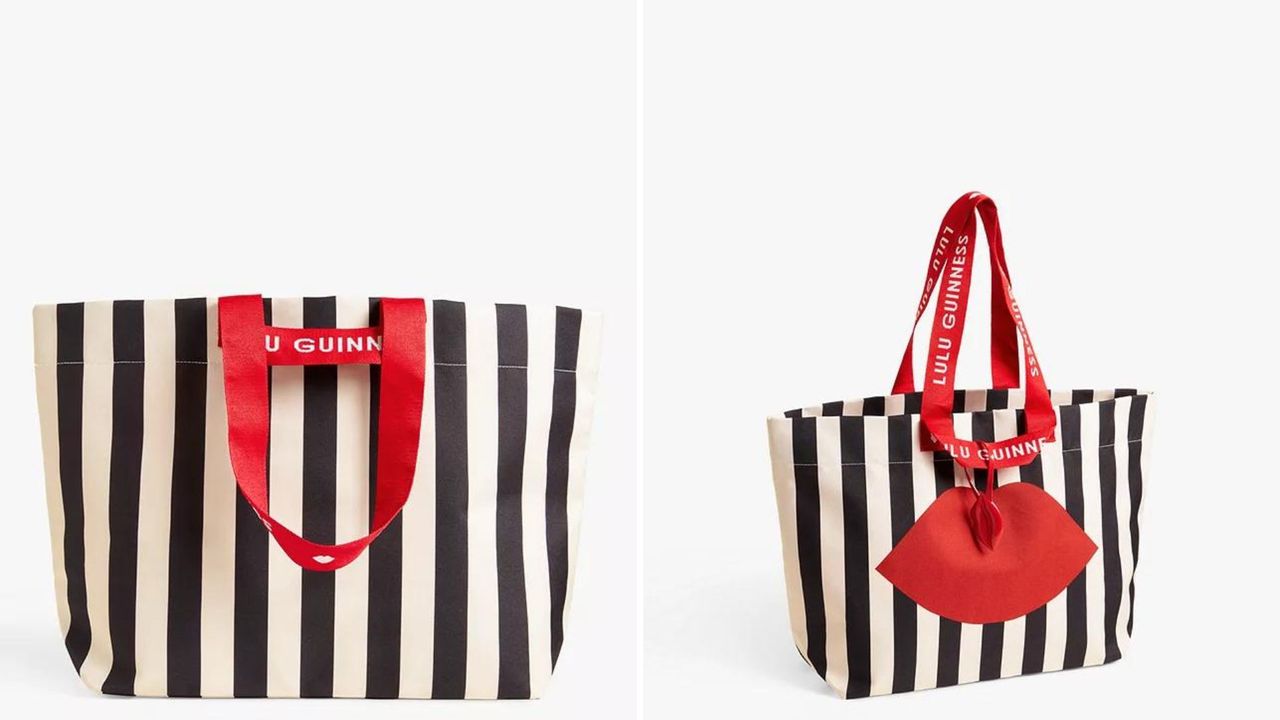 John Lewis Lulu Guinness striped tote bag