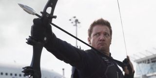 Jeremy Renner as Hawkeye in Captain America: Civil War