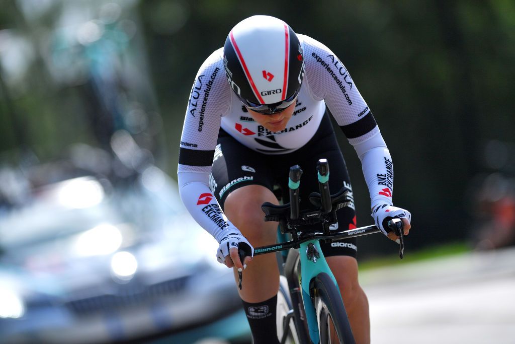 EDE NETHERLANDS AUGUST 24 Georgia Williams of New Zealand and Team BikeExchange during the 23rd Simac Ladies Tour 2021 Prologue a 24km Individual Time Trial stage from Ede to Ede SLT2021 SimacDS UCIWWT on August 24 2021 in Ede Netherlands Photo by Luc ClaessenGetty Images