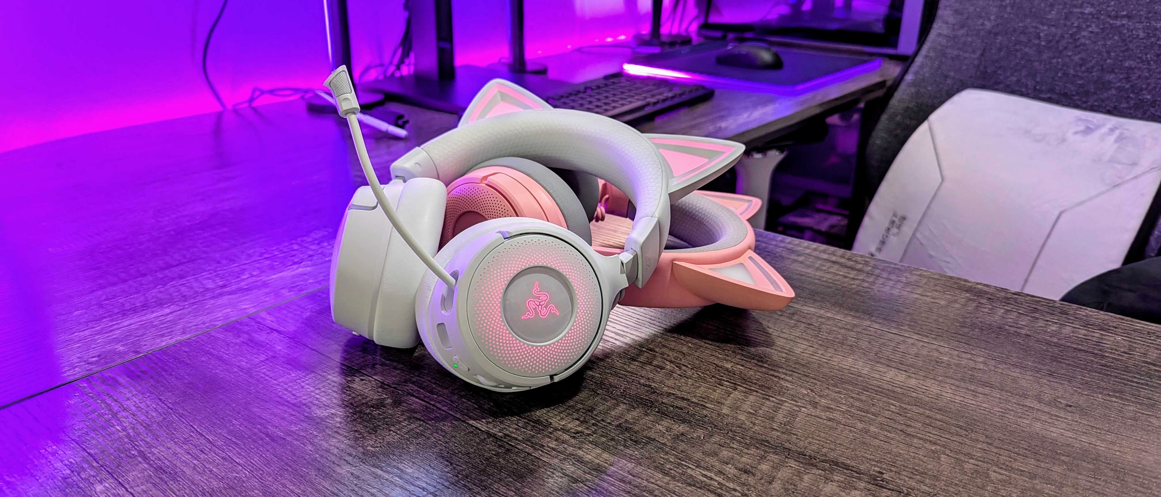Image of the Razer Kraken Kitty V3 Pro wireless gaming headset.