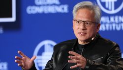 Nvidia CEO Jensen Huang talking at Milken Institute event