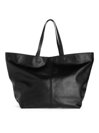 Leather Tote Bag - Black - Arket Gb