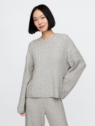 Cashsoft Cable-Knit Sweater