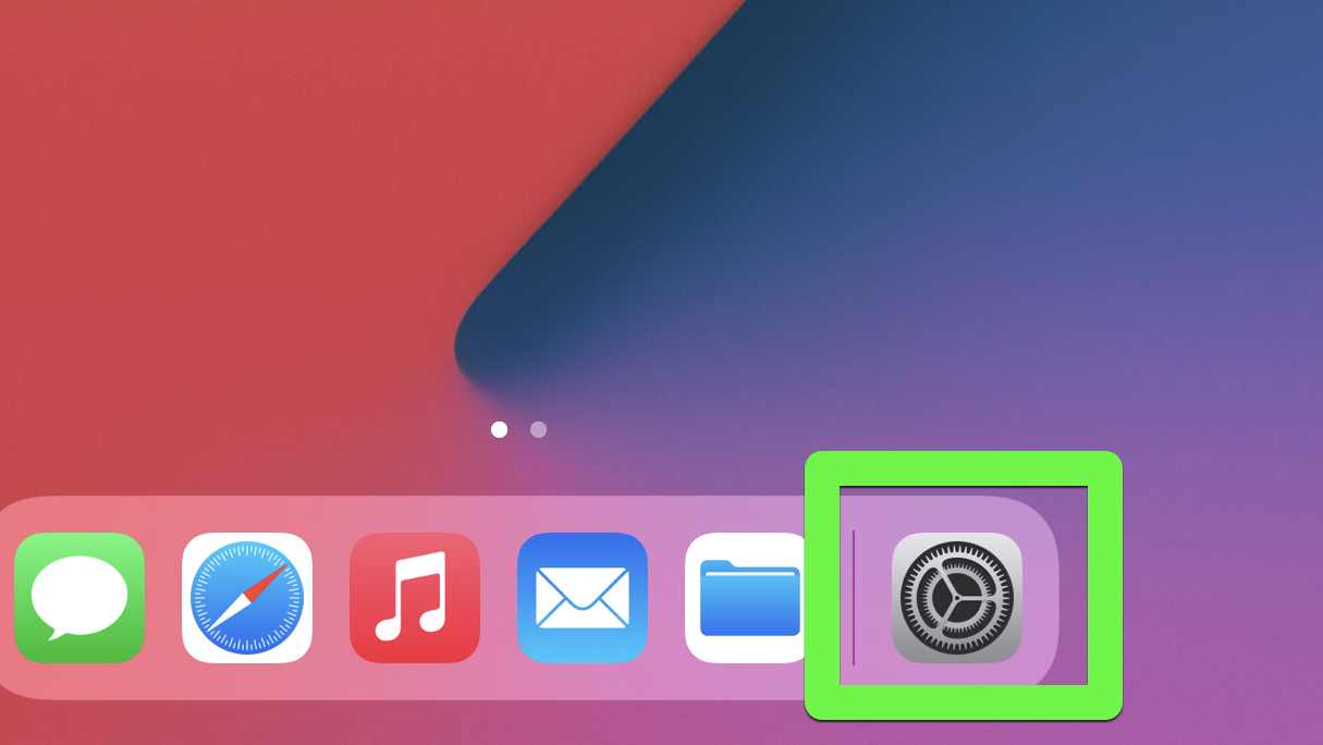 The settings app highlighted on an iPad home screen