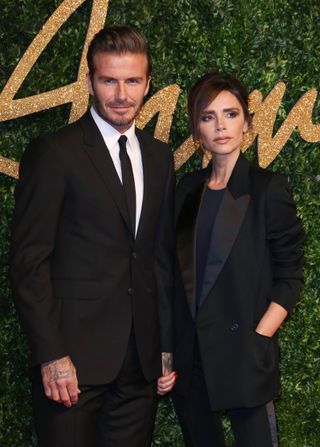 David and Victoria Beckham at the British Fashion Awards, 2015