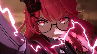 Neverness to Everness character with red eyes glaring