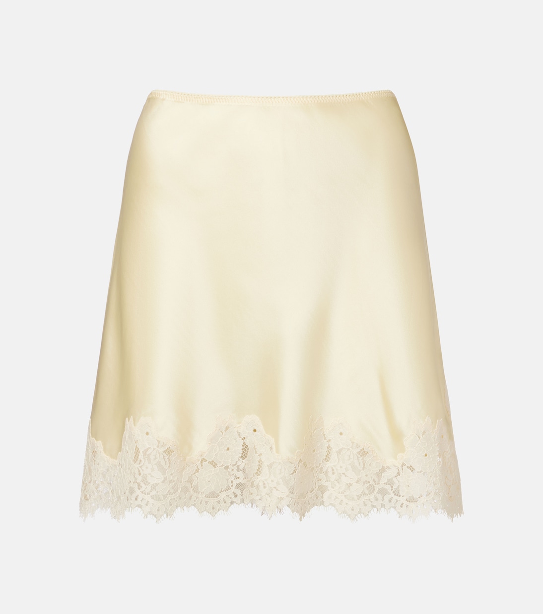 Giulietta Lace-Trimmed Silk Miniskirt