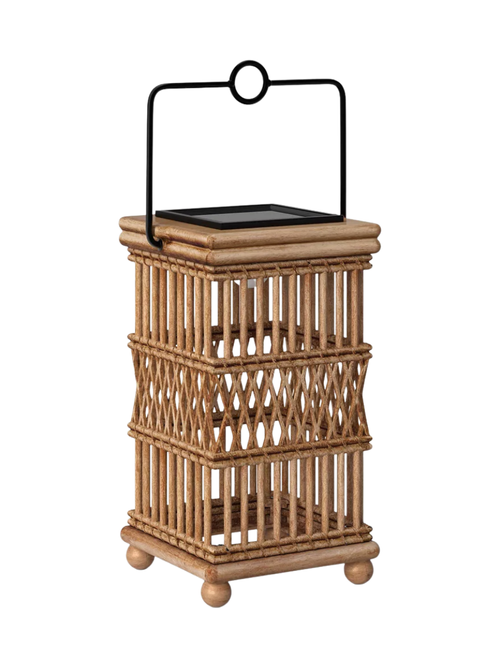 Threshold Small Open Weave Solar LED Small Outdoor Lantern 
