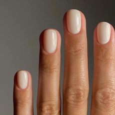 A close-up picture of a vanilla manicure