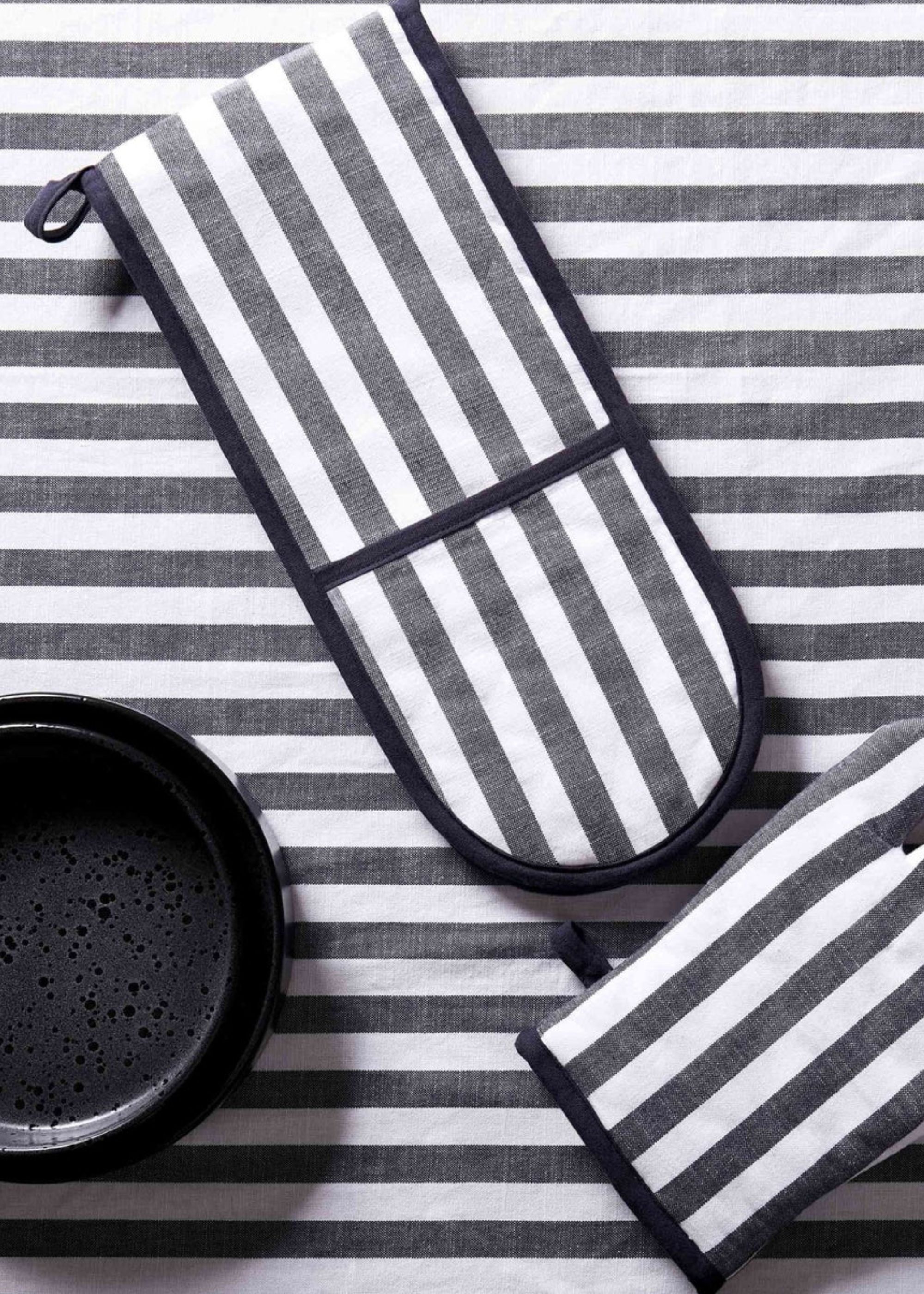 DUSK, Stripe Oven Mitt - Navy