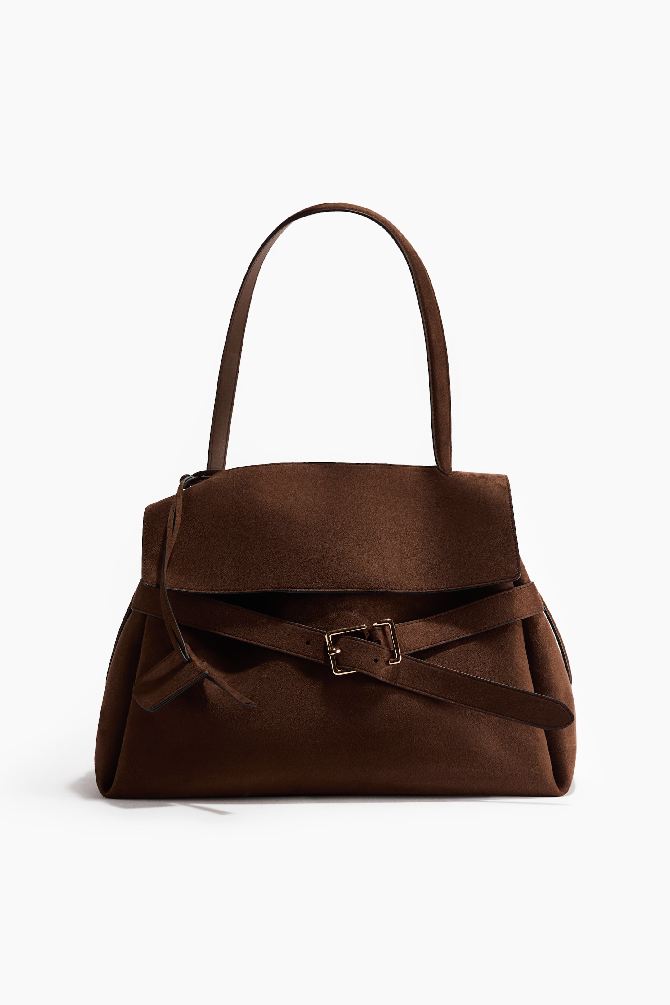 Strap-Detail Handbag - Dark Brown