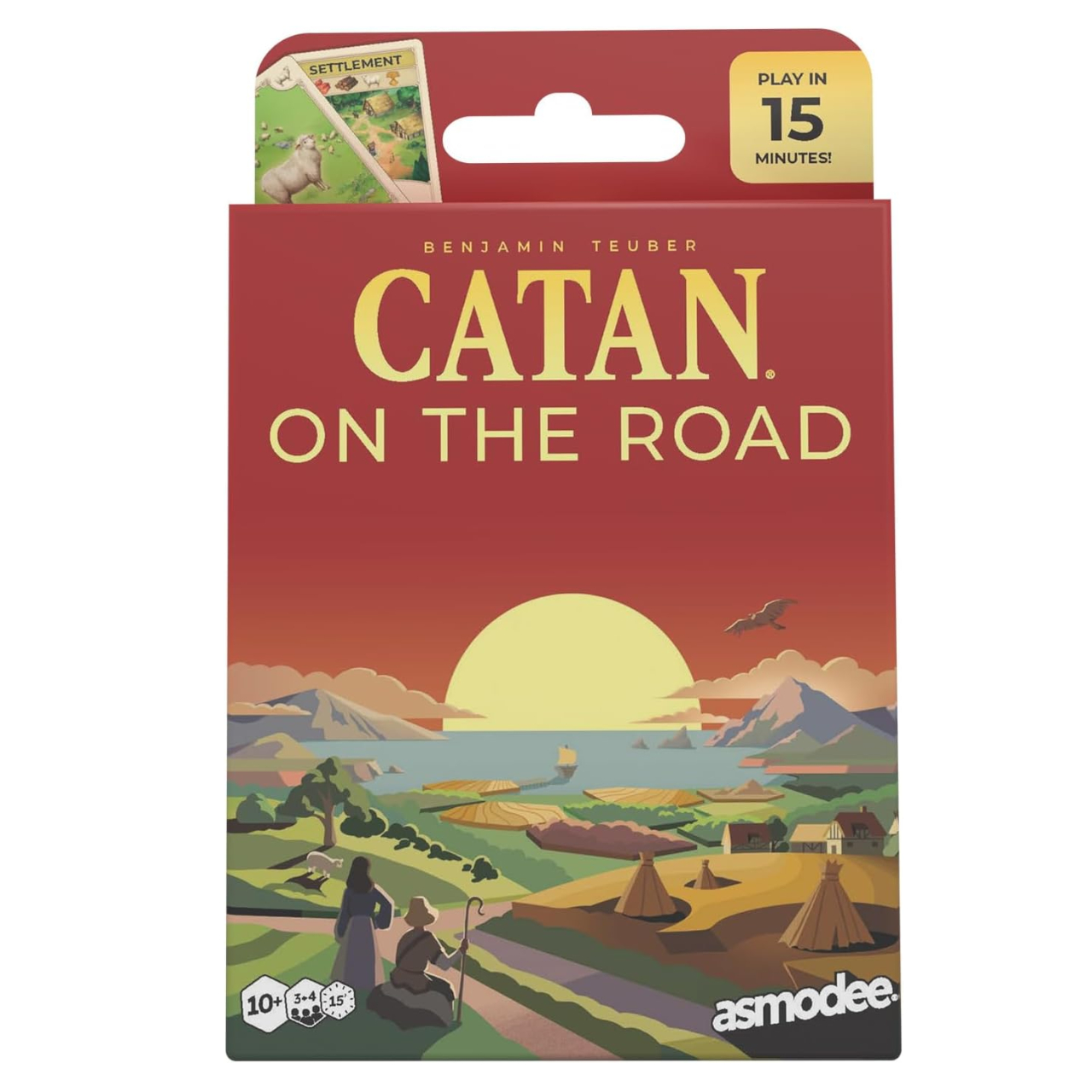 Catan on the Road box on a plain background