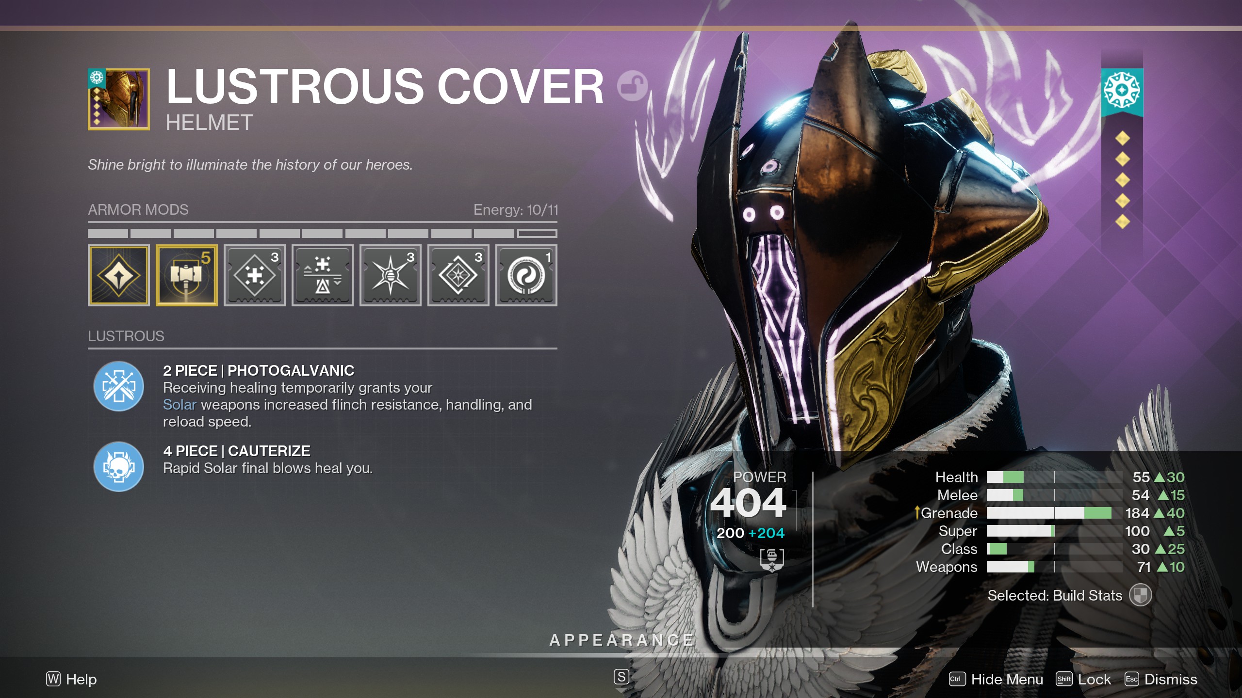 A Warlock helmet.
