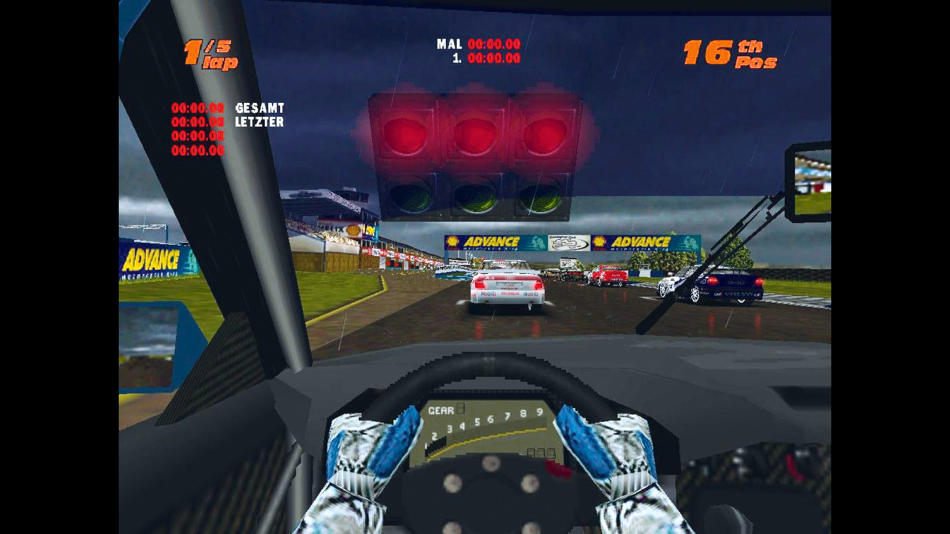 A first-person view of driving in TOCA 2: Touring Cars