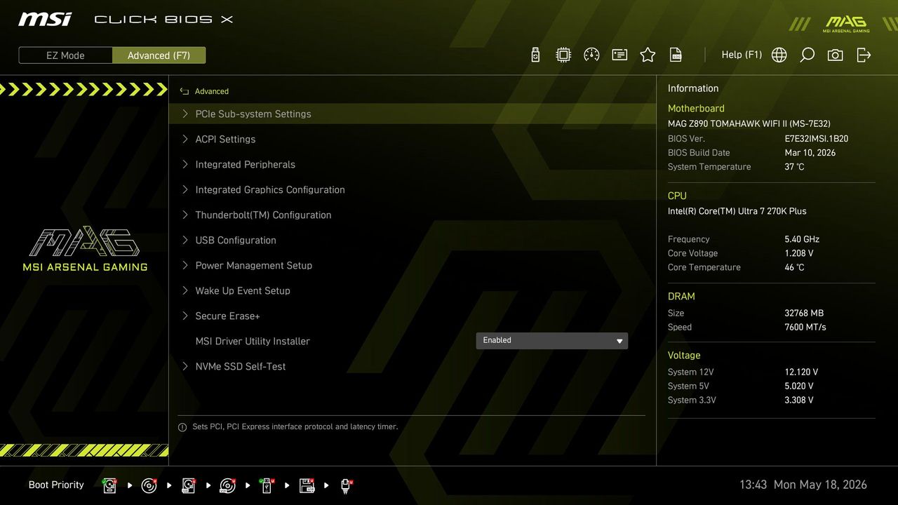 MSI MAG Z890 Tomahawk Wifi II