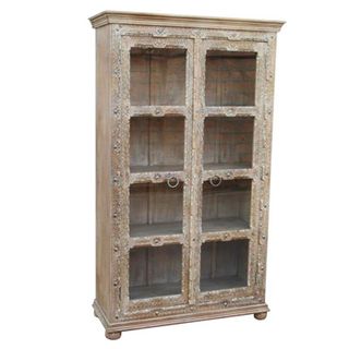 distressed wooden armoire