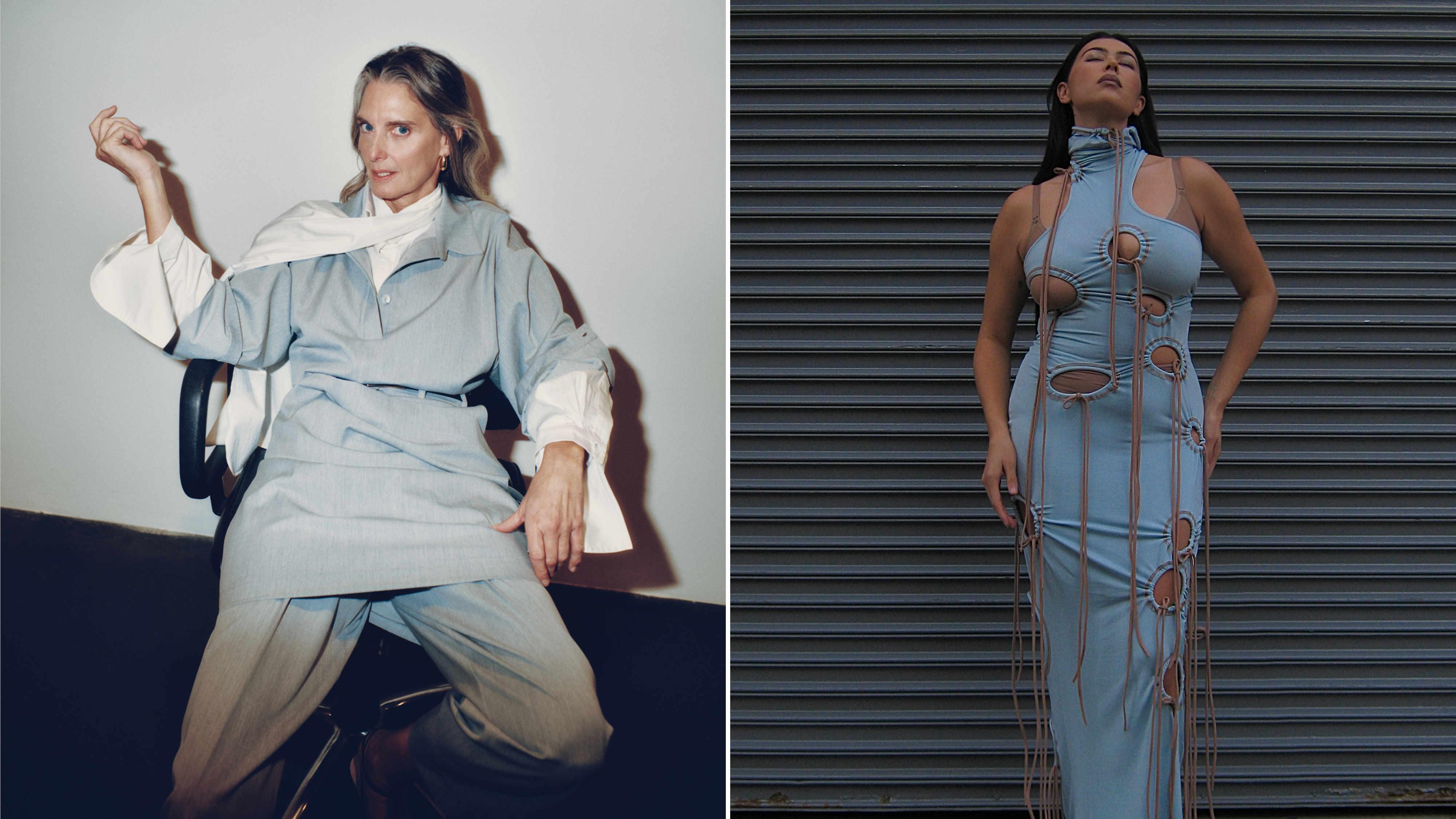 Collage of emerging Canadian fashion designers.
