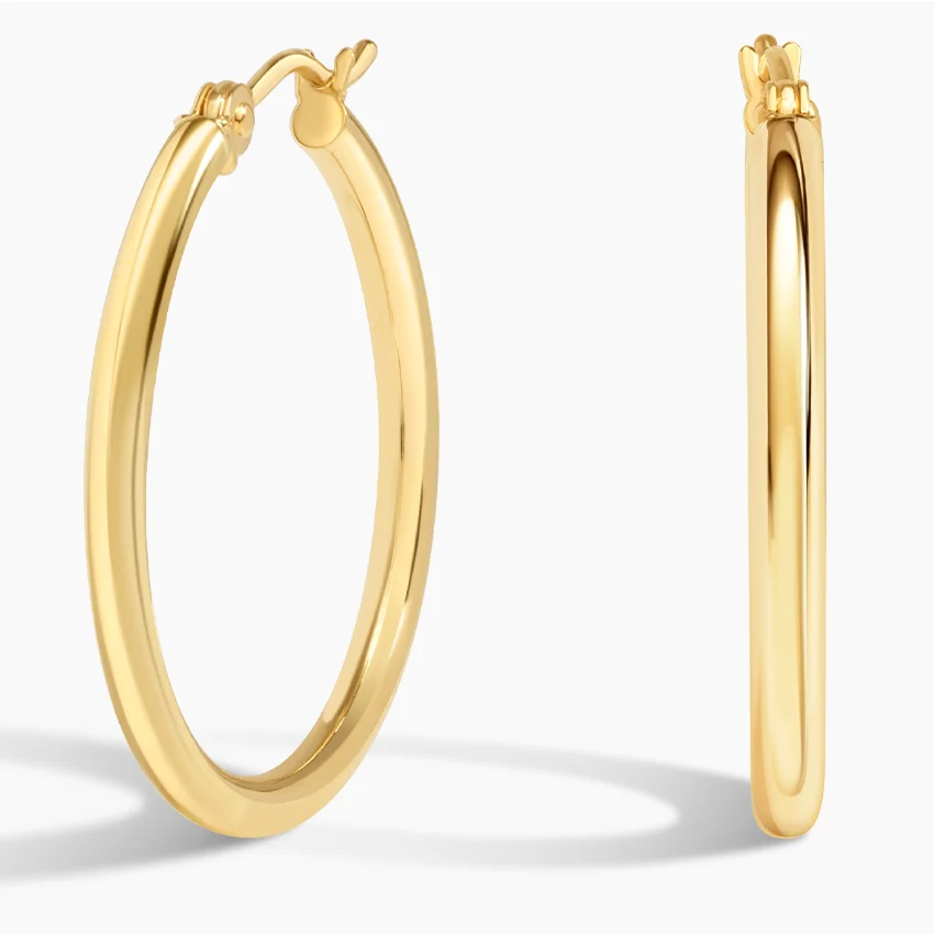Brilliant Earth , 2mm Small Perfect Hoop Earrings in 14K Yellow Gold