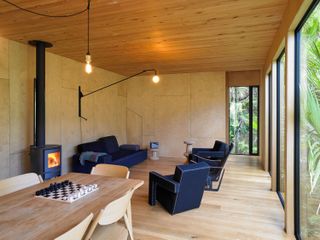 New Zealand beach. front cabin lounge