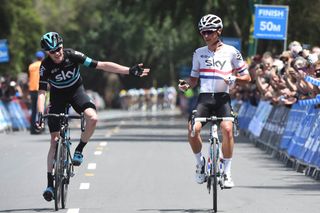 Chris Froome and Peter Kennaugh on stage one of the 2016 Jayco Herald Sun Tour