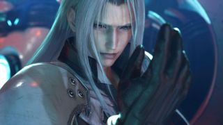 Sephiroth stares at his hand in a moment of reflection