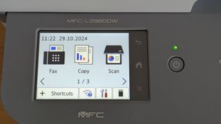 The Brother MFC L2980DW display