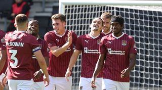 Northampton Town season preview 2023/24 Ben Fox of Northampton Town is congratulated by team mates after scoring his sides third goal during the Pre-Season Friendly between Milton Keynes Dons and Northampton Town at stadium:mk on July 29, 2023 in Milton Keynes, England. (Photo by Pete Norton/Getty Images)