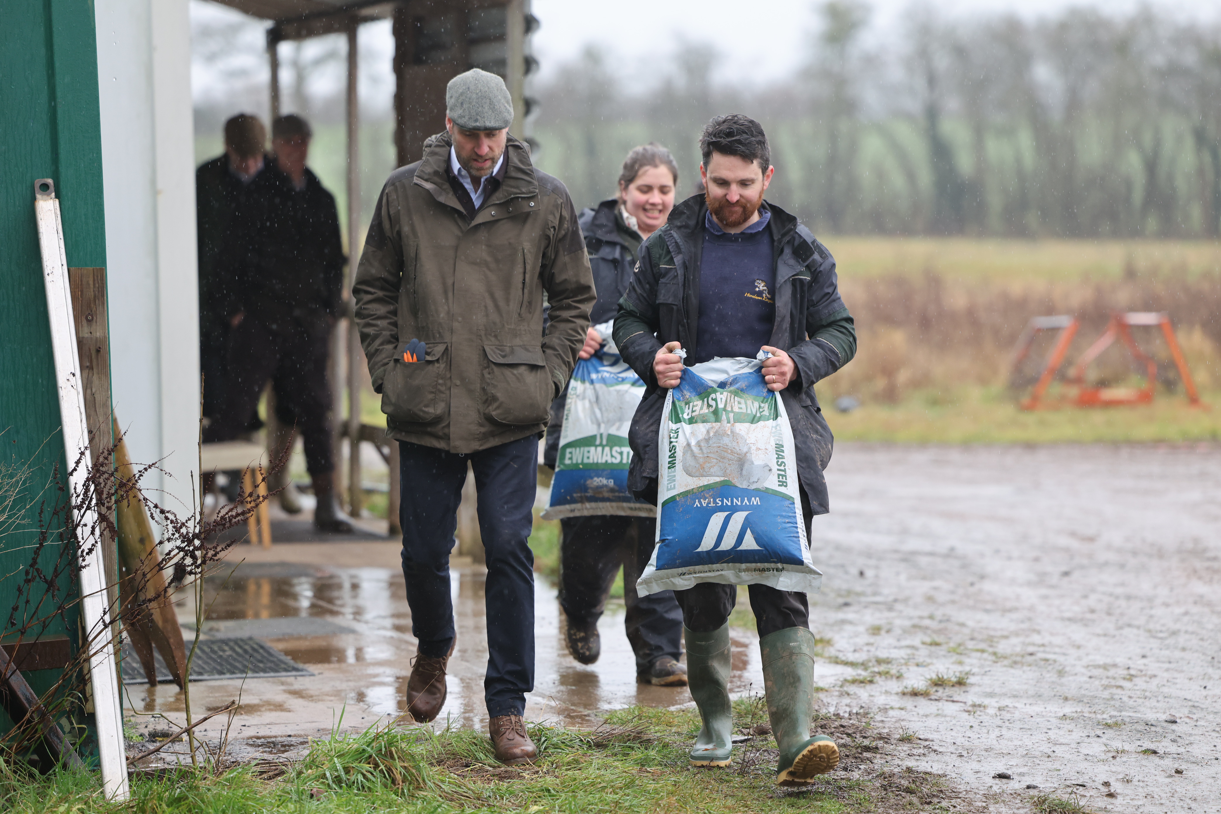 Prince William, Prince of Wales visits a family run farm in Herefordshire