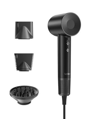 Laifen Hair Dryer with its accessories beside it on a white background