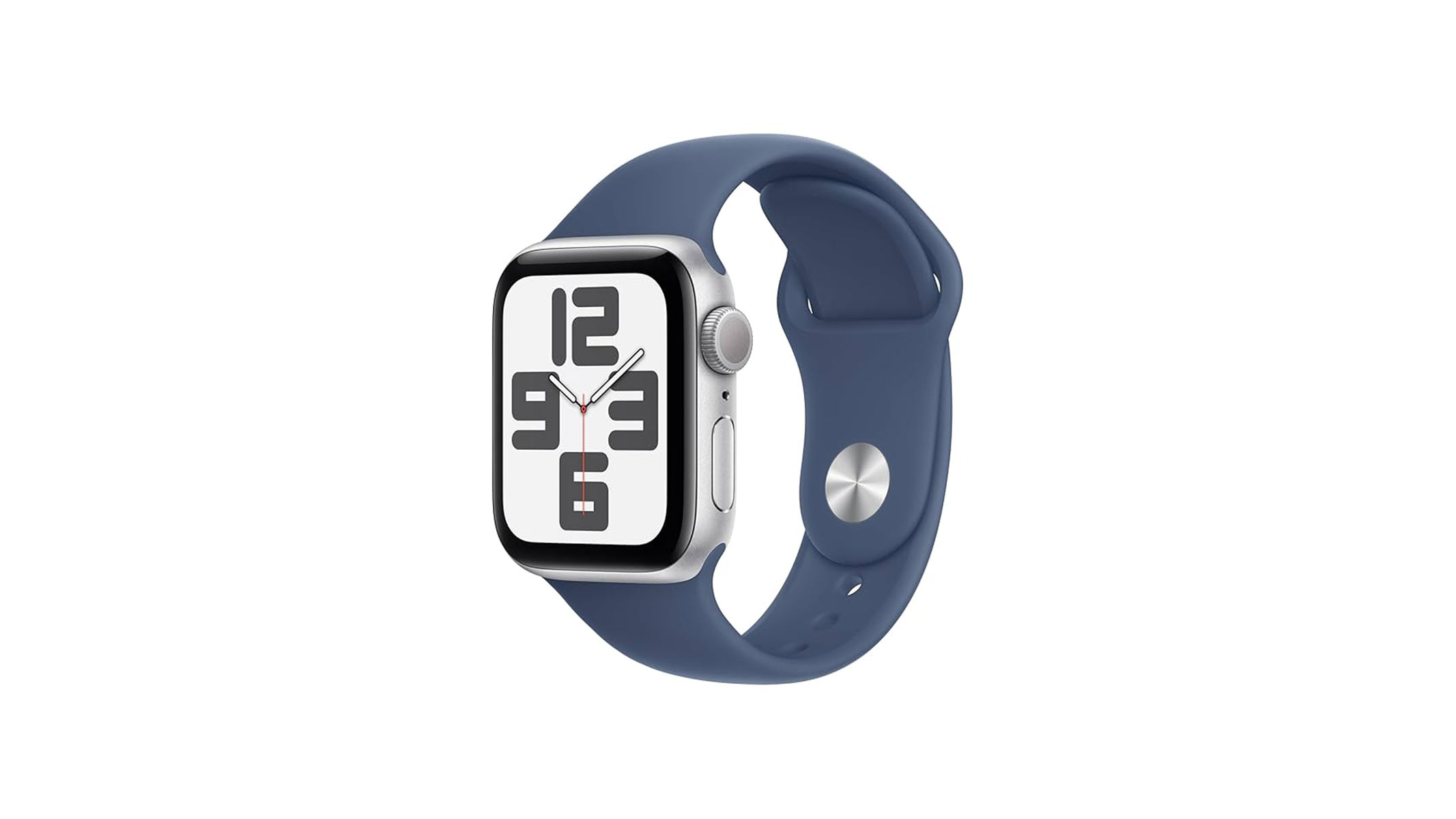 Apple Watch SE Gen 2 in blue on a white background