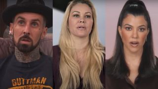 Travis Barker, Shanna Moakler and Kourtney Kardashian side-by-side