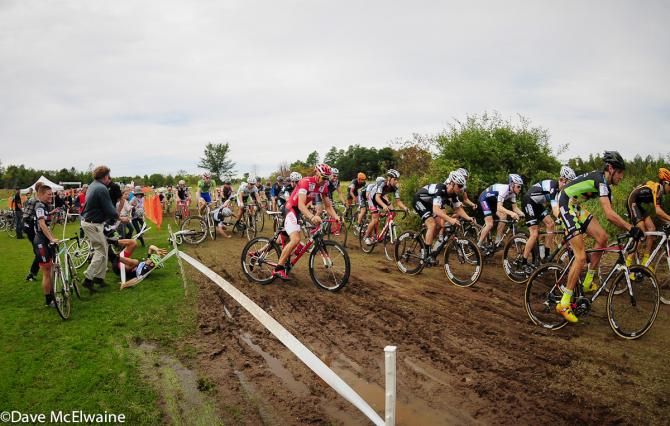 Todd Wells (Specialized) is delayed at the start due to a crash