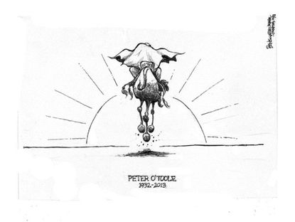 Editorial cartoon Peter O'Toole