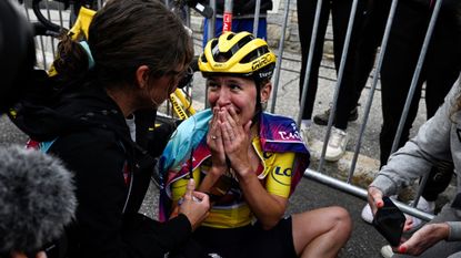 Kasia Niewiadoma after winning La Fleche Wallone in 2024