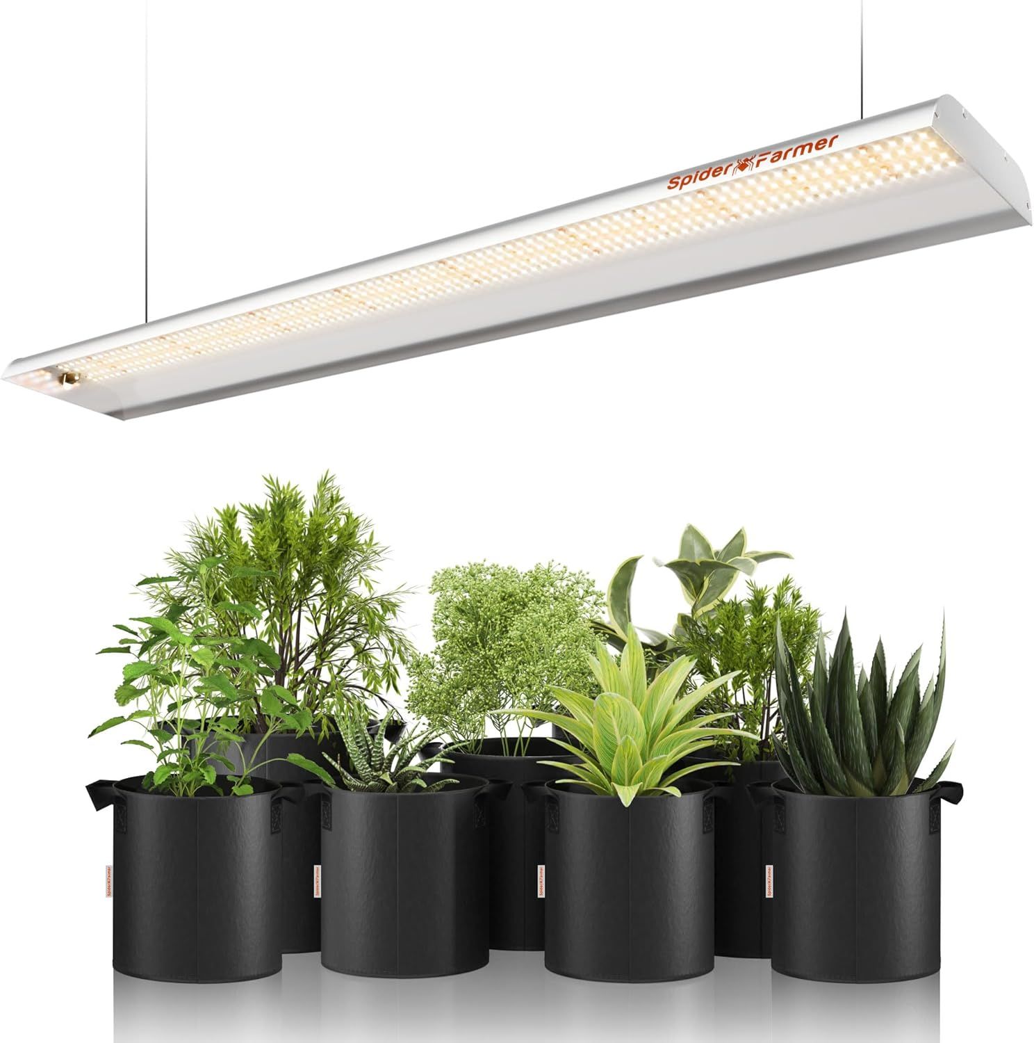 Spider Farmer Sf600 Led Grow Lights 2x4 Ft Coverage Sunlike Full Spectrum Plant Growing Lamp for Indoor Plants Seeding Veg Flower Energy Saving & High Efficiency Grow Light 384 Diodes