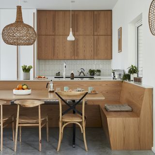 kitchen dinner with wooden dining set