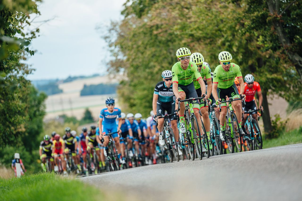 Cannondale-Drapac controlling the race
